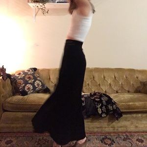Velvet long black skirt